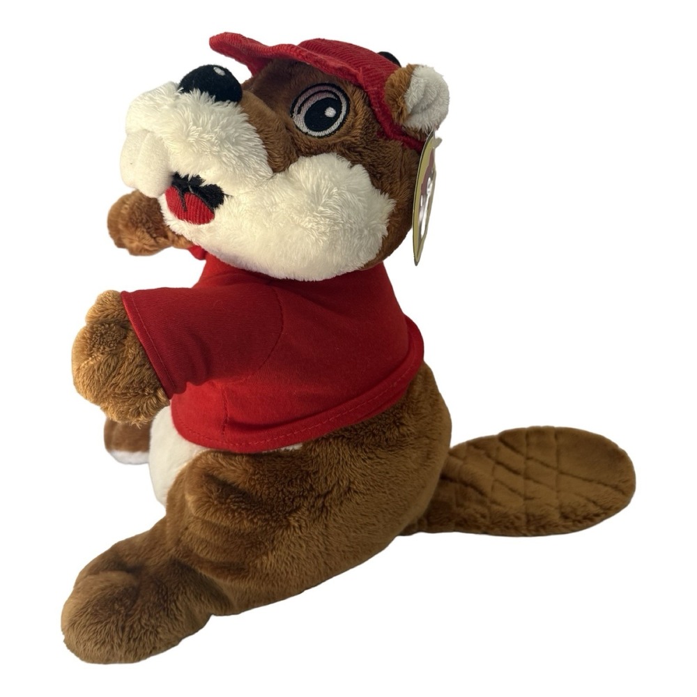 Buc-ee's Beaver Plush‎ Mascot 10" Stuffed Animal Red Shirt Hat Texas NWT